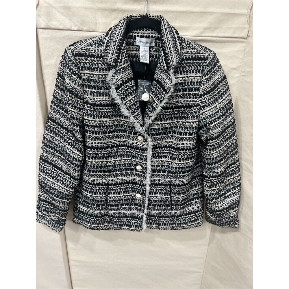 Drapers & Damons Jacket Womens Small Tweed Metallic‎ Grannycore Blazer NEW